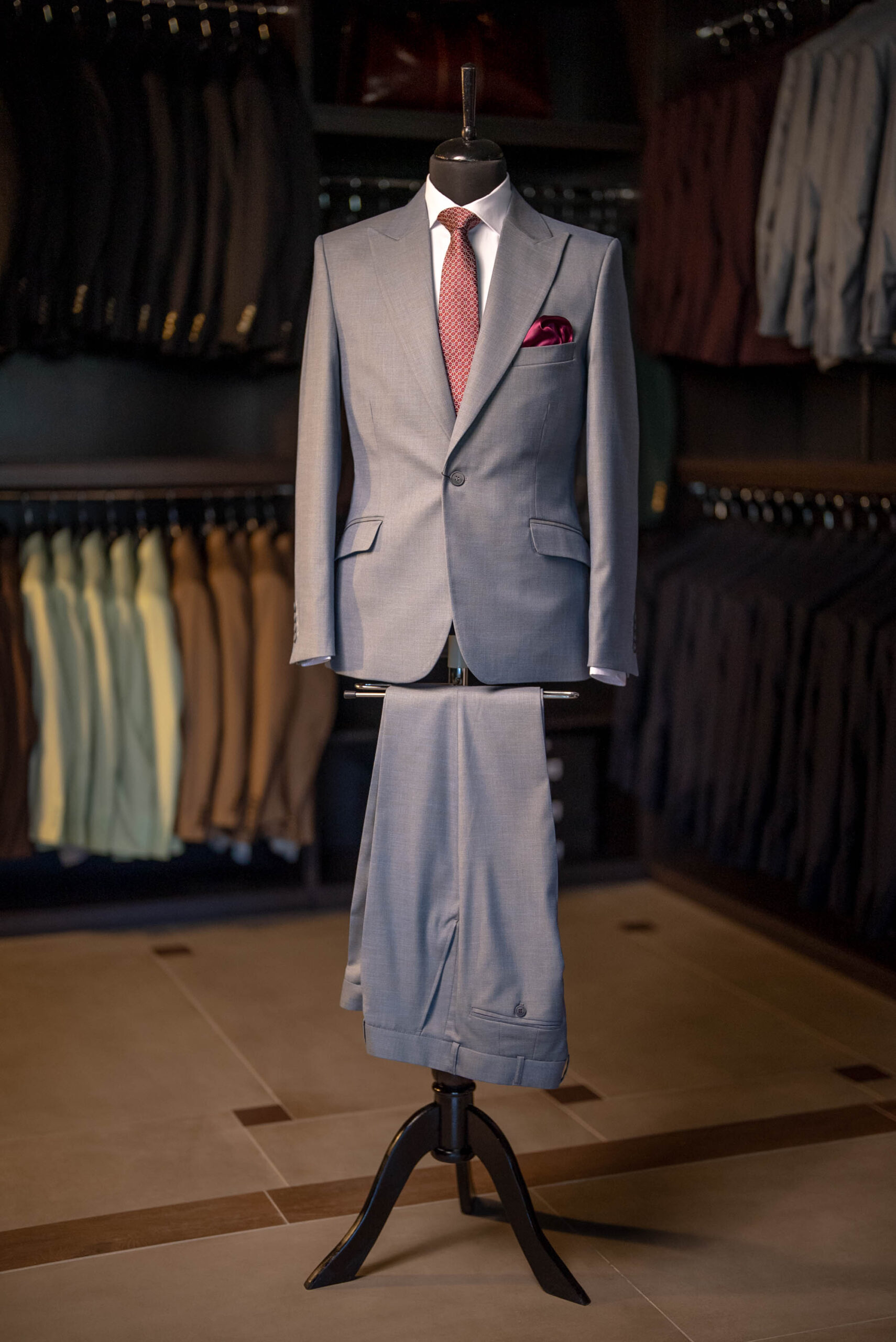 Costum Gray Light Blue